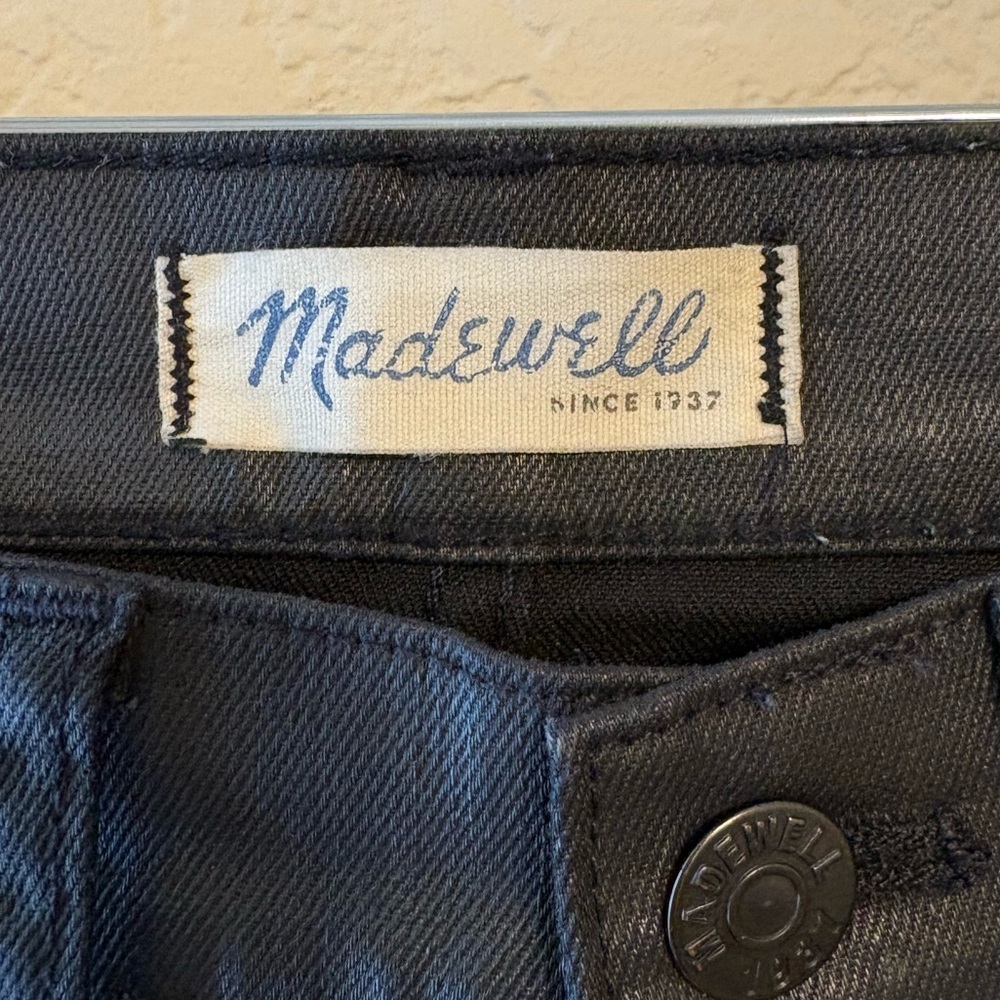 Madewell High-Riser Skinny Coated Jeans Black Size 25 - Picture 6 of 9